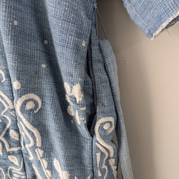 Sea New York Jacket Women's 0 Blue Sky Cardigan Embroidered Kimono Belt Cotton - Picture 6 of 12